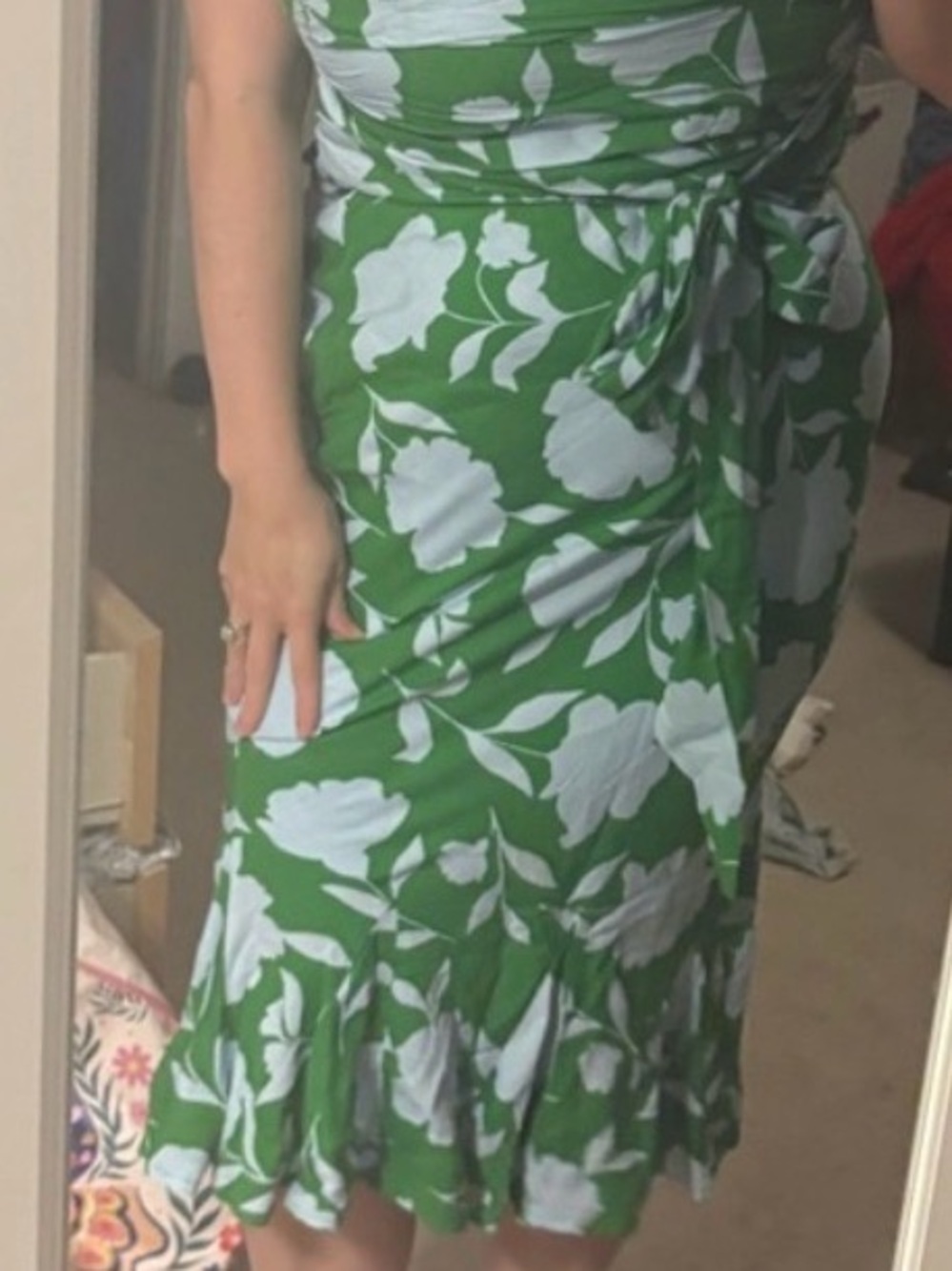 Kate Spade Green and White Floral Skirt Set